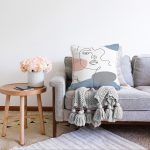 - Sonil-K-7423-Gorsel2 - Realhomes  Renkli Zeminde Onedraw Çizimli Bayan Silüeti Dijital Baskılı Modern Raşel Kadife Yastık Kılıfı Realhomes