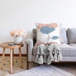 - Sonil-K-7424-Gorsel2 - Realhomes  Beyaz Zeminde Onedraw Çizimli Gül Motifli Raşel Kadife Yastık Kırlent Kılıfı Realhomes