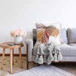 - Sonil-K-7426-Gorsel2 - Realhomes Beyaz Zeminde Renkli Yaprak Desenli Dijital Baskılı Modern Raşel Kadife Yastık Kırlent Kılıfı Realhomes