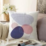 - Sonil-K-7434-Gorsel1 - Realhomes Beyaz Zeminde Renkli Oval Desenli Dijital Baskılı Modern Raşel Kadife Yastık Kırlent Kılıfı Realhomes