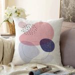 - Sonil-K-7435-Gorsel1 - Realhomes Beyaz Zeminde Renkli Oval Desenli Dijital Baskılı Modern Raşel Kadife Yastık Kırlent Kılıfı Realhomes