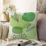 - Sonil-K-7447-Gorsel1 - Realhomes  Renkli Zeminde Yaprak Motifli Dijital Baskılı Modern Raşel Kadife Yastık Kırlent Kılıfı Realhomes