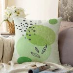 - Sonil-K-7449-Gorsel1 - Realhomes Renkli Zeminde Yaprak Motifli Dijital Baskılı Modern Raşel Kadife Yastık Kırlent Kılıfı Realhomes