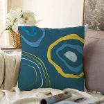 - Sonil-K-7462-Gorsel1 - Realhomes  Renkli Zeminde Onedraw Çizimli Obje Dijital Baskılı Modern Raşel Kadife Yastık Kırlent Kılıfı Realhomes