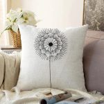 - Sonil-K-7467-Gorsel1 - Realhomes  Beyaz Zeminde Onedraw Çizimli Çiçek Dijital Baskılı Modern Raşel Kadife Yastık Kırlent Kılıfı Realhomes