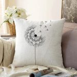- Sonil-K-7468-Gorsel1 - Realhomes  Beyaz Zeminde Onedraw Çizimli Çiçek Dijital Baskılı Modern Raşel Kadife Yastık Kırlent Kılıfı Realhomes