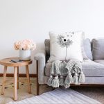 - Sonil-K-7469-Gorsel2 - Realhomes  Beyaz Zeminde Onedraw Çizimli Çiçek Dijital Baskılı Modern Raşel Kadife Yastık Kırlent Kılıfı Realhomes