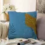 Renki Zemin Üzerinde Onedraw Çizimli Dijital Baskılı Modern Raşel Kadife Yastık Kırlent Kılıfı Realhomes