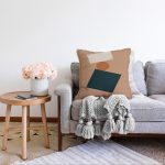 Renkli Zemimli One Draw Çizimli Geometrik Desen Modern Raşel Kadife Yastık Kırlent Kılıfı Realhomes