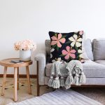 - Sonil-K-7497-Gorsel2 - Realhomes  Rengarenk Zeminli Onedraw Çizimli Çiçek Dijital Baskılı Modern Raşel Kadife Yastık Kırlent Kılıfı Realhomes