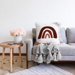 Renkli Zemimli Onedraw Çizimli Geometrik Desen Modern Raşel Kadife Yastık Kırlent Kılıfı Realhomes