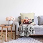 - Sonil-K-7530-Gorsel2 - Realhomes  Rengarenk Zeminli Onedraw Çizimli Çiçek Desenli Dijital Baskılı Modern Raşel Kadife Kırlent Kılıfı Realhomes