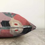 Rengarenk Zeminli Onedraw Çizimli Vazo Çiçek Raşel Kadife Yastık Kırlent Kılıfı Realhomes