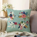 - Sonil-K-7534-Gorsel1 - Realhomes  Rengarenk Zeminli Rengarenk Çiçek Desenli Dijital Baskılı Modern Raşel Kadife Yastık Kırlent Kılıfı Realhomes