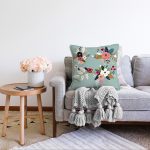 - Sonil-K-7534-Gorsel2 - Realhomes  Rengarenk Zeminli Rengarenk Çiçek Desenli Dijital Baskılı Modern Raşel Kadife Yastık Kırlent Kılıfı Realhomes