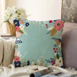 - Sonil-K-7535-Gorsel1 - Realhomes Rengarenk Zeminli Rengarenk Çiçek Desenli Dijital Baskılı Modern Raşel Kadife Yastık Kırlent Kılıfı Realhomes