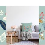 - Sonil-K-7536-Gorsel2 - Realhomes  Rengarenk Zeminli Rengarenk Çiçek Desenli Dijital Baskılı Modern Raşel Kadife Yastık Kırlent Kılıfı Realhomes