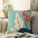 Rengarenk Zeminli Rengarenk Çiçek Desenli Dijital Baskılı Modern Raşel Kadife Yastık Kırlent Kılıfı Realhomes