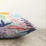 - Sonil-K-7552-Gorsel3 - Realhomes Beyaz Zeminli Renkli Onedraw Çizimli Dijital Baskılı Modern Raşel Kadife Yastık Kırlent Kılıfı Realhomes