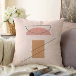 - Sonil-K-7576-Gorsel1 - Realhomes  Pastel Renkli Onedraw Çizimli Geometrik Desenli Modern Raşel Kadife Yastık Kırlent Kılıfı Realhomes