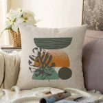 - Sonil-K-7581-Gorsel1 - Realhomes  Pastel Renkli Yaprak Motifli Dijital Baskılı Modern Raşel Kadife Yastık Kırlent Kılıfı Realhomes