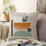 - Sonil-K-7582-Gorsel1 - Realhomes  Pastel Renkli Onedraw Çizimli Geometrik Desenli Modern Raşel Kadife Yastık Kırlent Kılıfı Realhomes