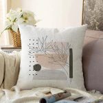 - Sonil-K-7587-Gorsel1 - Realhomes  Pastel Renkli Onedraw Çizimli Geometrik Desenli Modern Raşel Kadife Yastık Kırlent Kılıfı Realhomes