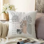 - Sonil-K-7589-Gorsel1 - Realhomes Pastel Renkli Onedraw Çizimli Geometrik Desenli Modern Raşel Kadife Yastık Kırlent Kılıfı Realhomes