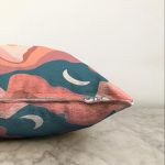 Pastel Renkli Zeminli Ay Güneş Temalı Dijital Baskılı Modern Raşel Kadife Yastık Kırlent Kılıfı Realhomes