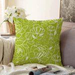 - Sonil-K-7611-Gorsel1 - Realhomes  Rengarenk Zemin Üzerinde Onedraw Çizimli Çiçek Desenli Raşel Kadife Yastık Kırlent Kılıfı Realhomes