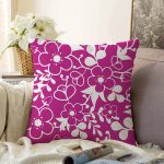 Rengarenk Zemin Üzerinde Çiçek Desenli Dijital Baskılı Modern Raşel Kadife Yastık Kırlent Kılıfı Realhomes