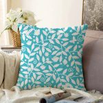 - Sonil-K-7617-Gorsel1 - Realhomes  Rengarenk Zemin Üzerinde Çiçek Desenli Dijital Baskılı Modern Raşel Kadife Yastık Kırlent Kılıfı Realhomes