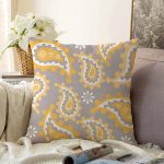 - Sonil-K-7622-Gorsel1 - Realhomes  Gri Zeminli Renkli Geometrik Desenli Dijital Baskılı Modern Raşel Kadife Yastık Kırlent Kılıfı Realhomes