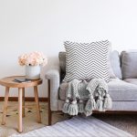 Beyaz Zemin Üzerinde Renkli Geometrik Desenli Dijital Baskılı Modern Raşel Kadife Yastık Kılıfı Realhomes