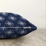 - Sonil-K-7631-Gorsel3 - Realhomes  Lacivert Zemin Üzerinde Modern Pusula Desenli Dijital Baskılı Modern Raşel Kadife Yastık Kılıfı Realhomes