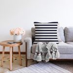 - Sonil-K-7647-Gorsel2 - Realhomes  Beyaz Zemin Üzerinde Renkli Çizgili Dijital Baskılı Modern Raşel Kadife Yastık Kırlent Kılıfı Realhomes