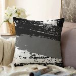 Beyaz Zemin Üzerinde Soyut Çizim Dijital Baskılı Modern Raşel Kadife Yastık Kırlent Kılıfı Realhomes