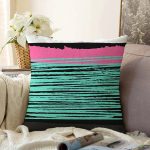 - Sonil-K-7675-Gorsel1 - Realhomes  Siyah Zemin Üzerinde Renkli Geometrik Soyut Çizimli Raşel Kadife Yastık Kırlent Kılıfı Realhomes