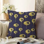 - Sonil-K-7691-Gorsel1 - Realhomes Siyah Zemin Üzerinde Gold Detaylı Balon Çizimli Modern Raşel Kadife Yastık Kırlent Kılıfı Realhomes