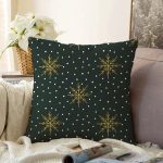 - Sonil-K-7720-Gorsel1 - Realhomes  Siyah Zemin Üzerinde Gold Renkli Kartanesi Desenli Modern Raşel Kadife Yastık Kırlent Kılıfı Realhomes