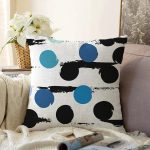 - Sonil-K-7730-Gorsel1 - Realhomes  Beyaz Zeminli Renkli Puantiyeli Dijital Baskılı Modern Raşel Kadife Yastık Kırlent Kılıfı Realhomes