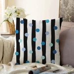 - Sonil-K-7735-Gorsel1 - Realhomes  Beyaz Zemin Üzerinde Geometrik Çizimli Renkli Puantiyeli Raşel Kadife Yastık Kırlent Kılıfı Realhomes