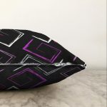 - Sonil-K-7741-Gorsel3 - Realhomes  Siyah Zemin Üzerinde Renkli Geometrik Desenli Dijital Baskılı Modern Raşel Kadife Yastık Kılıfı Realhomes