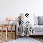 - Sonil-K-7745-Gorsel2 - Realhomes  Beyaz Zemin Üzerinde Renkli Geometrik Şekilli Dijital Baskılı Modern Raşel Kadife Yastık Kılıfı Realhomes