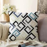 - Sonil-K-7750-Gorsel1 - Realhomes  Beyaz Zemin Üzerinde Renkli Geometrik Şekilli Dijital Baskılı Modern Raşel Kadife Yastık Kılıfı Realhomes