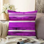 - Sonil-K-7756-Gorsel1 - Realhomes  Beyaz Zemin Üzerinde Mor Renkli Soyut Desenli Dijital Baskılı Modern Raşel Kadife Yastık Kılıfı Realhomes