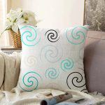 Beyaz Zemin Üzerinde Modern Çizgili Dijital Baskılı Modern Raşel Kadife Yastık Kırlent Kılıfı Realhomes