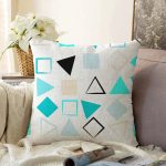 - Sonil-K-7762-Gorsel1 - Realhomes  Beyeaz Zemin Üzerinde Renkli Modern Geometrik Desenli Raşel Kadife Yastık Kırlent Kılıfı Realhomes