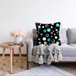 - Sonil-K-7763-Gorsel2 - Realhomes  Siyah Zeminli Renkli Puantiyeli Dijital Baskılı Modern Raşel Kadife Yastık Kırlent Kılıfı Realhomes