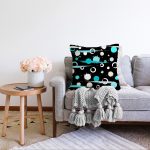 - Sonil-K-7765-Gorsel2 - Realhomes  Siyah Zeminli Renkli Puantiyeli Dijital Baskılı Modern Raşel Kadife Yastık Kırlent Kılıfı Realhomes